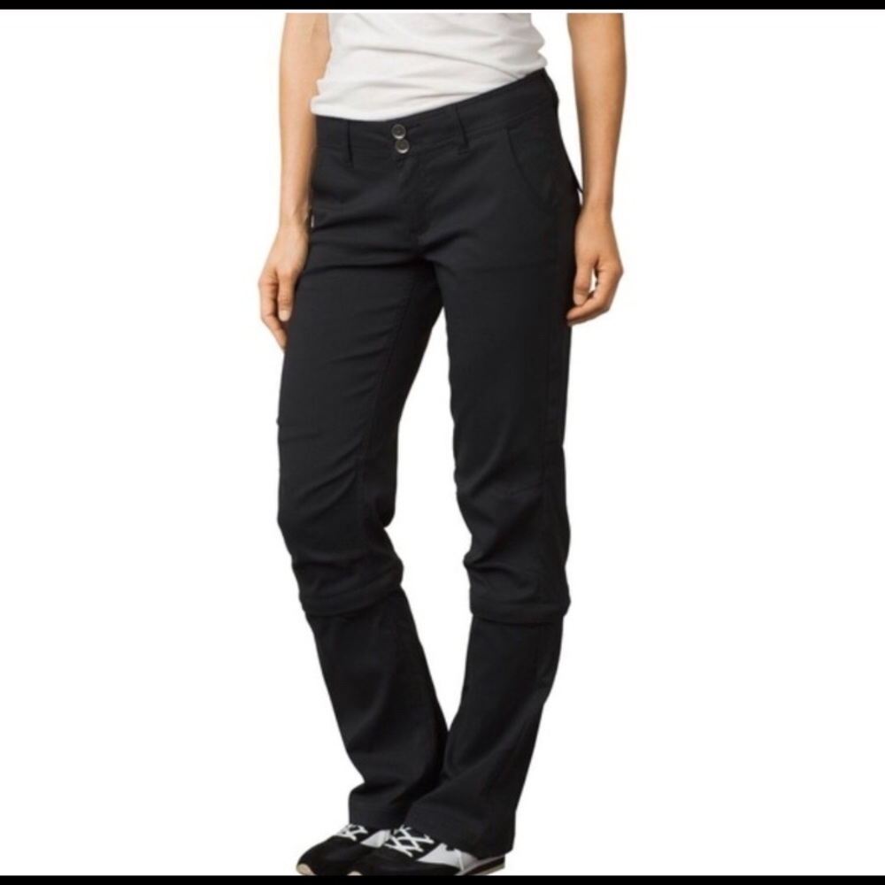 PRANA Halle Pant black roll up crop hiking size 6